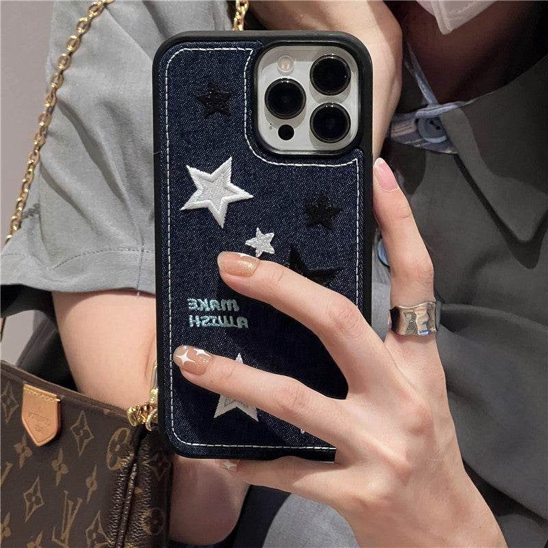 Cowboy Embroidery Star Phone Case Protector