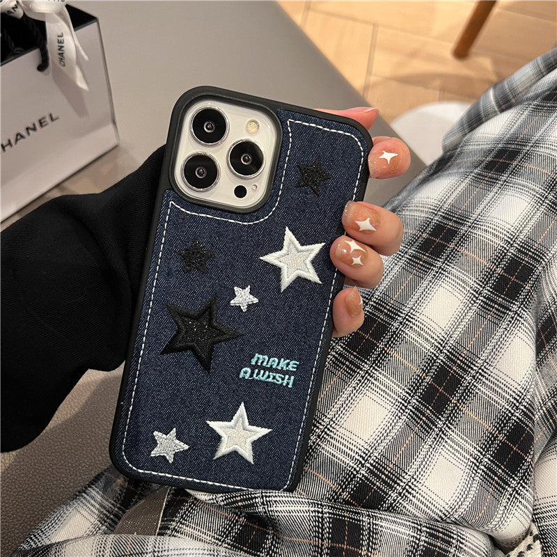 Cowboy Embroidery Star Phone Case Protector