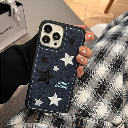 Cowboy Embroidery Star Phone Case Protector