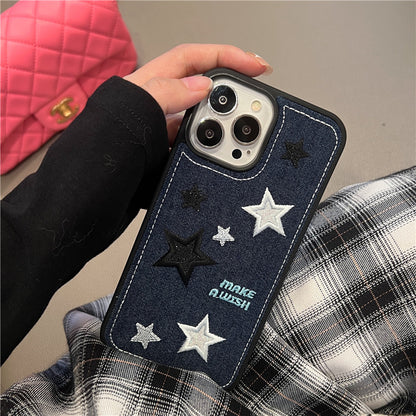 Cowboy Embroidery Star Phone Case Protector