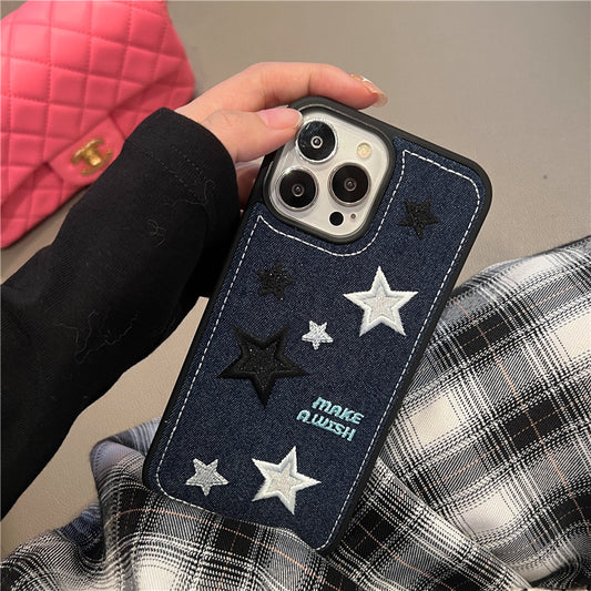 Cowboy Embroidery Star Phone Case Protector